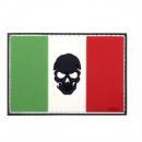 イタリア国旗3Dベルクロパッチ(skull)